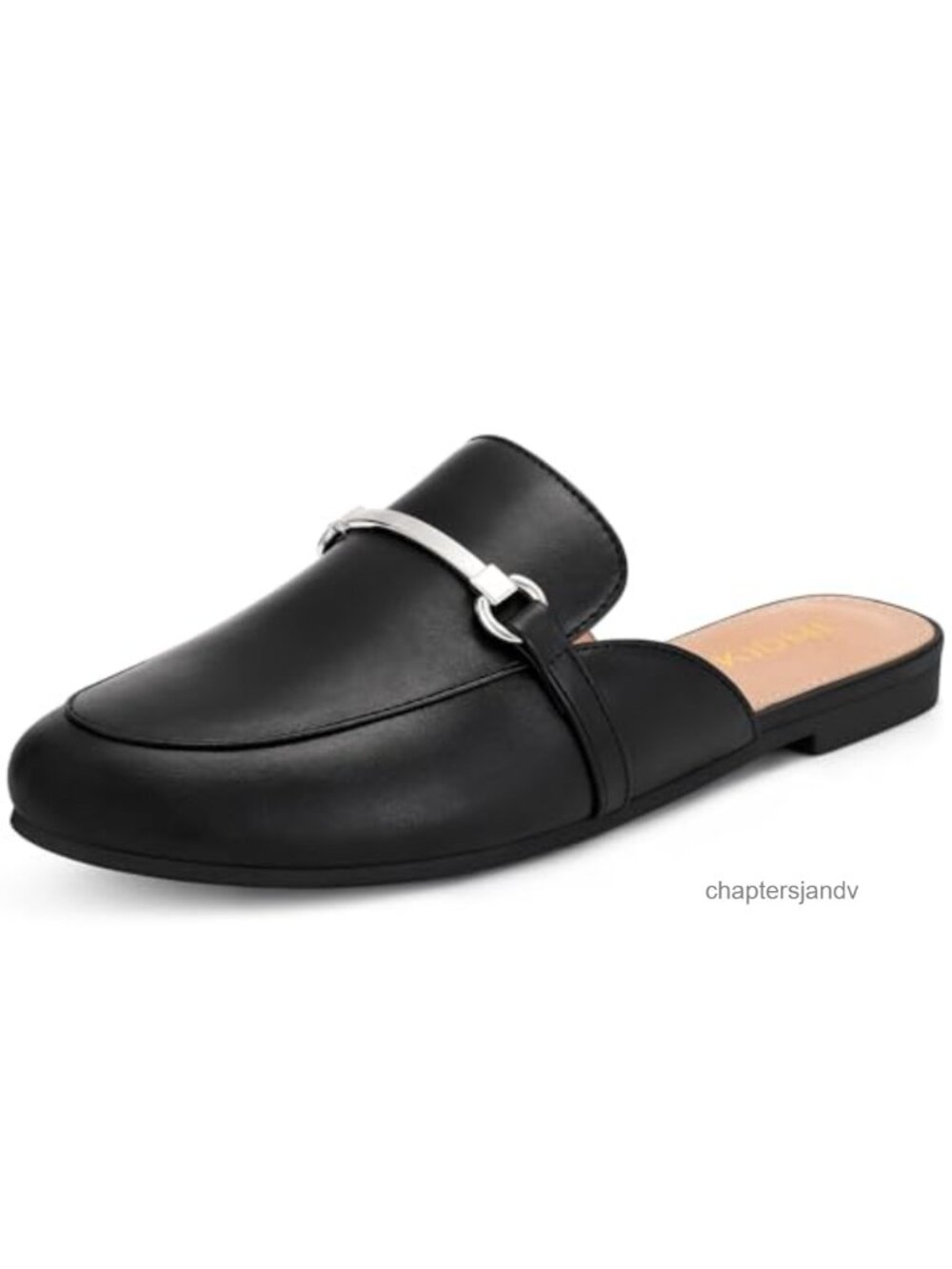 PU Leather Buckle Mule Loafers Slip On Backless Flats Business Casual